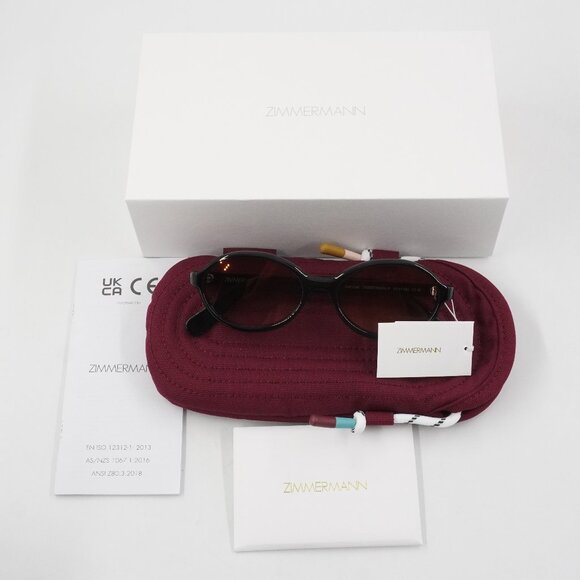 Zimmermann Cyd Oval Acetate Frame Sunglasses with Round Finish in Black (NWT) main image 12